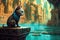 Cat with an insatiable curiosity explores the lost city of Atlantis, uncovering its secrets and revealing its wonders to the world