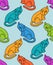 Cat Isometrics pattern. Home pet 3d background. Vector illustration