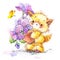 Cat. kid background for celebrate festival and birthday party. watercolor