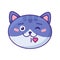 Cat kiss with heart expression cute emoji vector