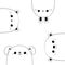 Cat kitten bear dog puppy rabbit hare face head set. Line contour silhouette. Upside down. Cute cartoon kawaii funny baby animal.