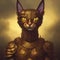 Cat knight, feline warrior, digital illustration