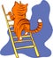 Cat on a ladder