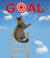 Cat on a ladder near its goal 2