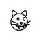 Cat laughing crying emoji outline icon. Signs and symbols can be used for web, logo, mobile app, UI, UX