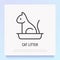 Cat litter thin line icon. Modern vector illustration for pet shop