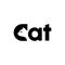 Cat logotype kitten head logo on letter C icon simple design illustration