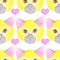 Cat luchador, seamless watercolor pattern