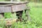 Cat lurking under a wooden stool