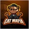 Cat mafia mascot esport logo design