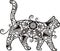 Cat Mandala Vector Line Art Style