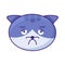 Cat melancholy and boring emotion emoji vector
