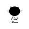 ``Cat mom`` text black symbol. Mother`s Day greeting card