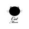 ``Cat mom`` text black symbol. Mother`s Day greeting card background