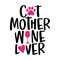 Cat mother wine lover