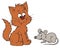 Cat and mouse (vector clip-art