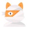 Cat mummy avatar, Halloween costume vector icon