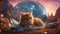 cat in the night highly intricately detailed photograph of Cat Kitten and inside a crystal ball