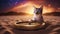 cat in the night highly intricately detailed photograph of Cat s eyes glowing in the dark next to a sand clock