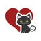 Cat nose funny animal red heart