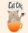 Cat in the orange coffee cup