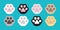 Cat paw vector dog paw icon logo cat breed doodle illustration character cartoon