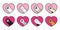 Cat paw vector icon heart valentine calico kitten logo character cartoon ginger doodle illustration pink