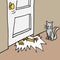 Cat pawing under door