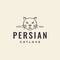 Cat persian face hipster logo design