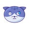 Cat perspirable expression funny emoji vector