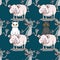 Cat, pig and wolf seamless pattern