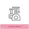 Cat playhouse line icon. Editable illustration