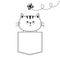 Cat in the pocket, flying butterfly. Doodle linear sketch. Cute cartoon animals. Kitten kitty character. Dash line. Pet animal. Wh