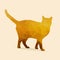 Cat polygon golden silhouette