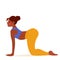 Cat Pose - Marjariasana Yoga pose. Young woman practicing yoga, girl exercise. Woman workout fitness, aerobic and