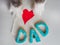 Cat`s paws, greeting card and word DAD