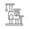 Cat`s tree house linear icon