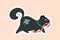 Cat with sausages sticker