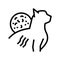 cat scratch disease line icon vector illustration