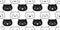 Cat seamless pattern calico kitten white black cat isolated wallpaper background