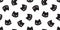 Cat seamless pattern cat head vector kitten isolated wallpaper background white