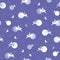 Cat seamless pattern. Cat and the moon, stars. Mystic cat pattern