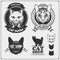 Cat Show emblems, labels, badges and design elements. Cute friendly pets characters.
