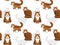Cat Siberian Cartoon Background Seamless Wallpaper