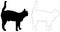 Cat silhouette - domestic cat, mammal
