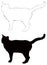 Cat silhouette - domestic cat, mammal