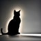 Cat Silhoutte With A Golden Glow
