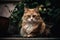 a cat sitting next to a potted plant with a sad look on it\\\'s face and a frown on its face as it\\\'s eyes