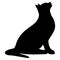 Cat Sitting Obedient Pet Silhouette Vector Illustration