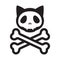 Cat skull crossbones vector icon logo pirate Halloween kitten cartoon illustration symbol